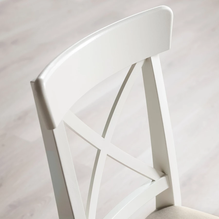 Мягкий деревянный стул - ИКЕА INGOLF/ИНГОЛЬФ ИКЕА, 40х91х53, белый (изображение №9)