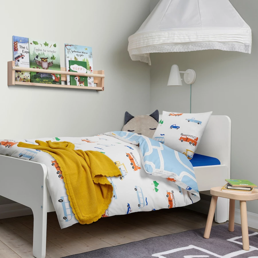 Комплект постельного белья - BERGFINK IKEA/  БЕРГФИНК ИКЕА,  белый/синий (изображение №3)