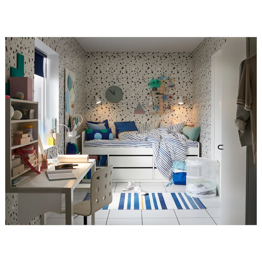 Каркас кровати - SLÄKT /SLАKT IKEA/ СЛЭКТ ИКЕА, 90x200 см, белый (изображение №7)