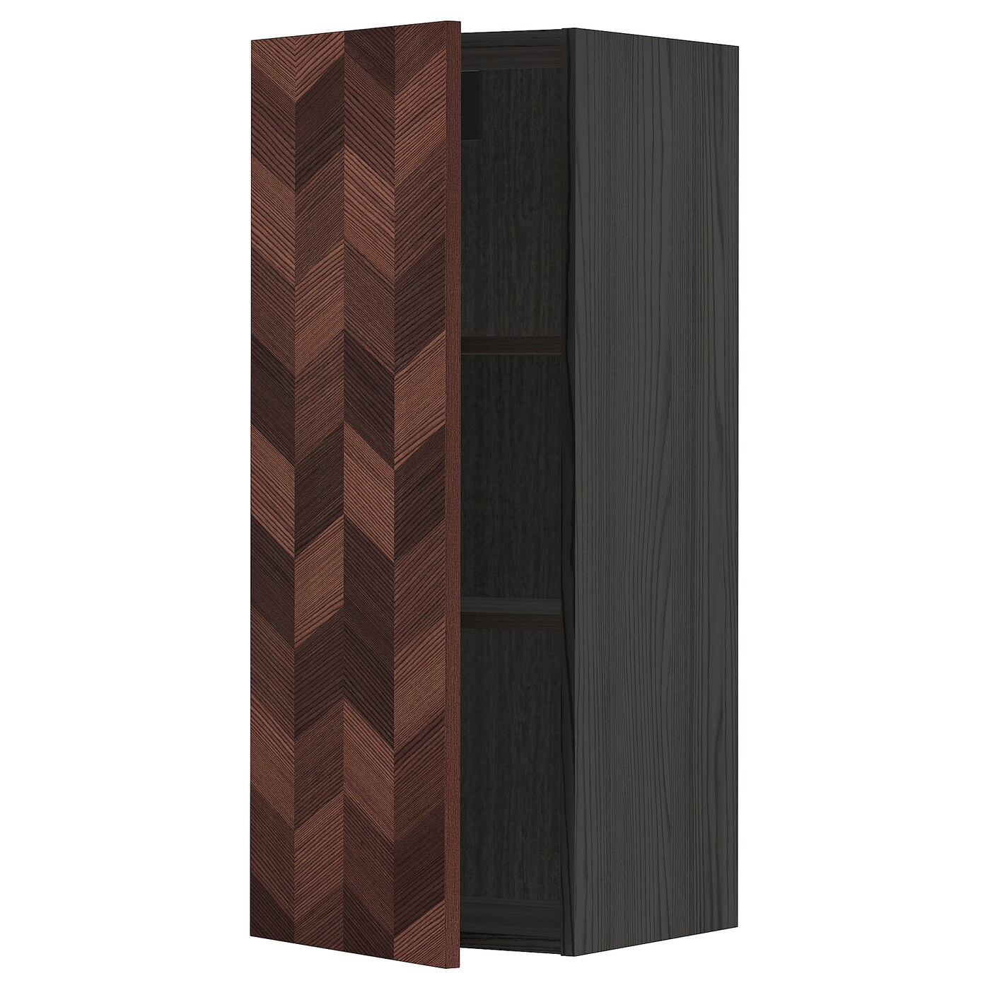 Навесной шкаф с полкой - METOD IKEA/ МЕТОД ИКЕА, 100х40 см, черный/коричневый