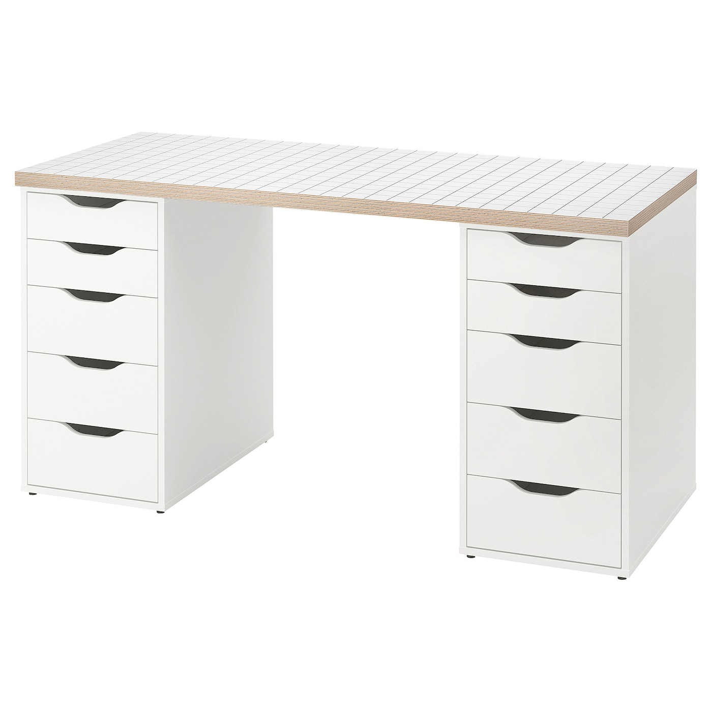 Письменный стол с ящиками - IKEA LAGKAPTEN/ALEX/ АЛЕКС/ЛАГКАПТЕН ИКЕА, 140x60 см, белый антрацит