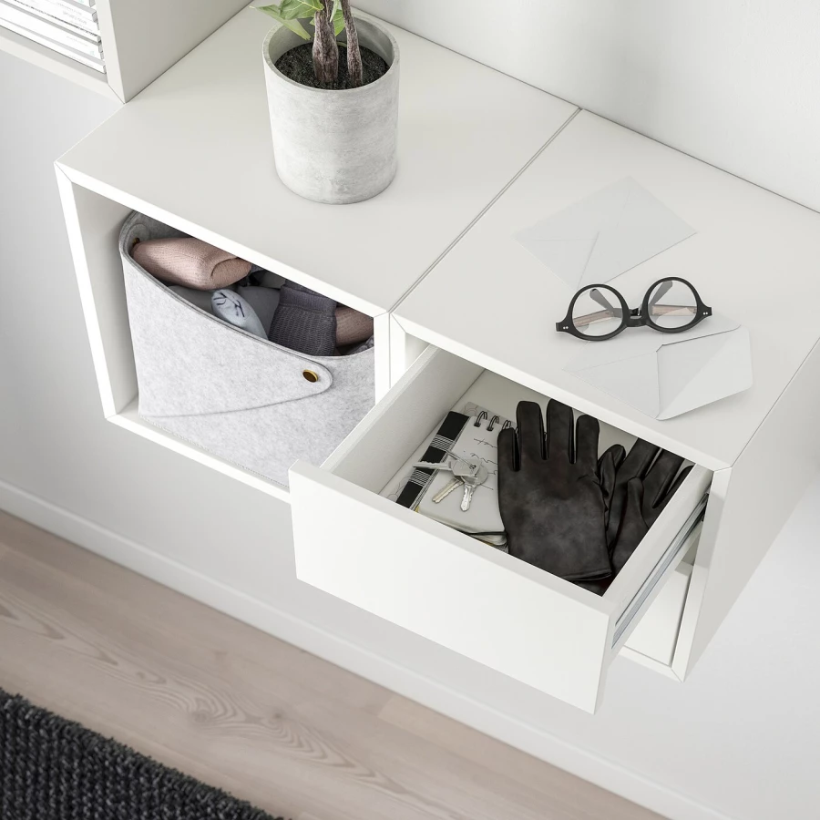 Комбинация навесных шкафов - IKEA EKET, 105x35x70 см, белый, ЭКЕТ ИКЕА (изображение №4)