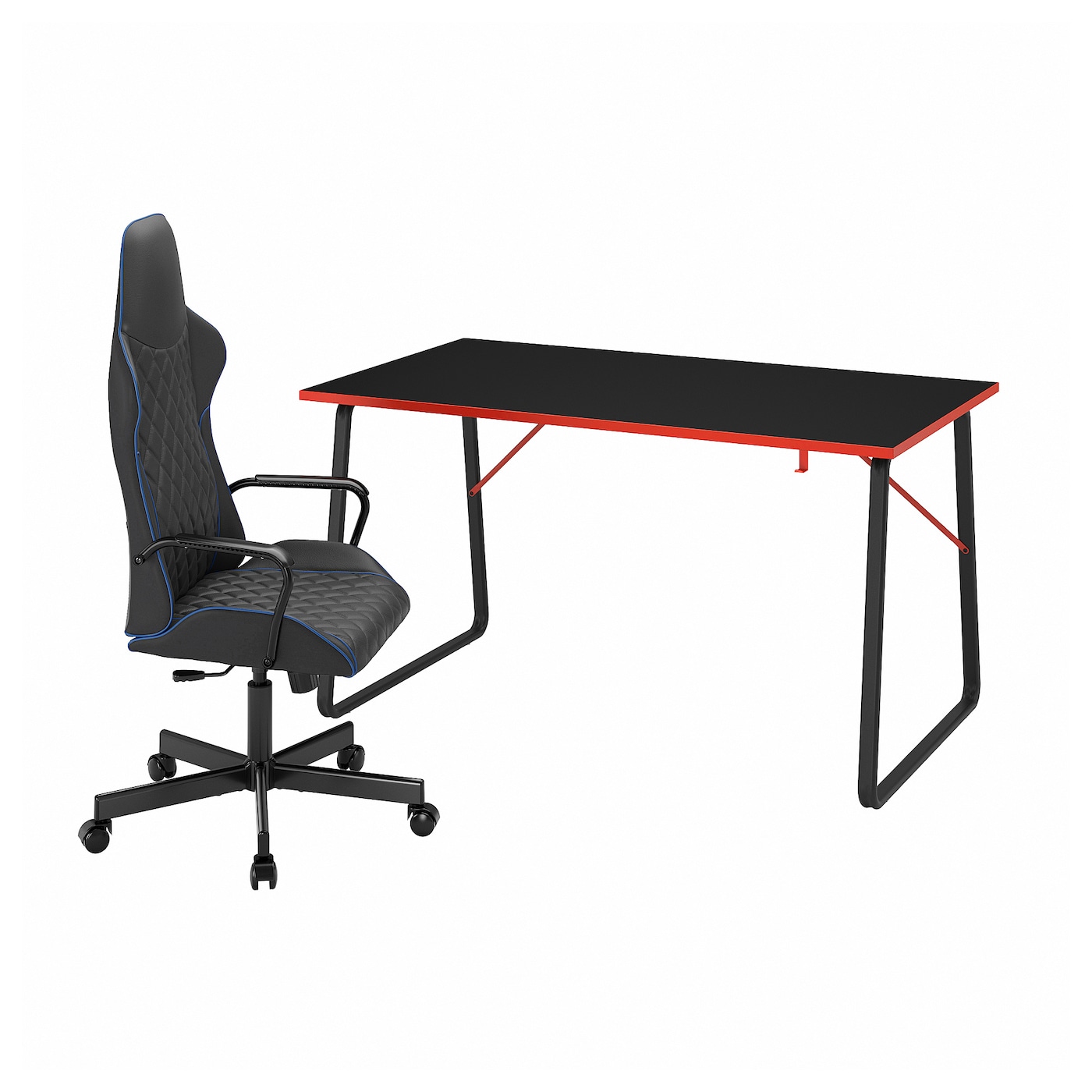 Игровой стол и стул - IKEA HUVUDSPELARE, черный, 153х87х7 см, ХУВУДСПЕЛАРЕ ИКЕА