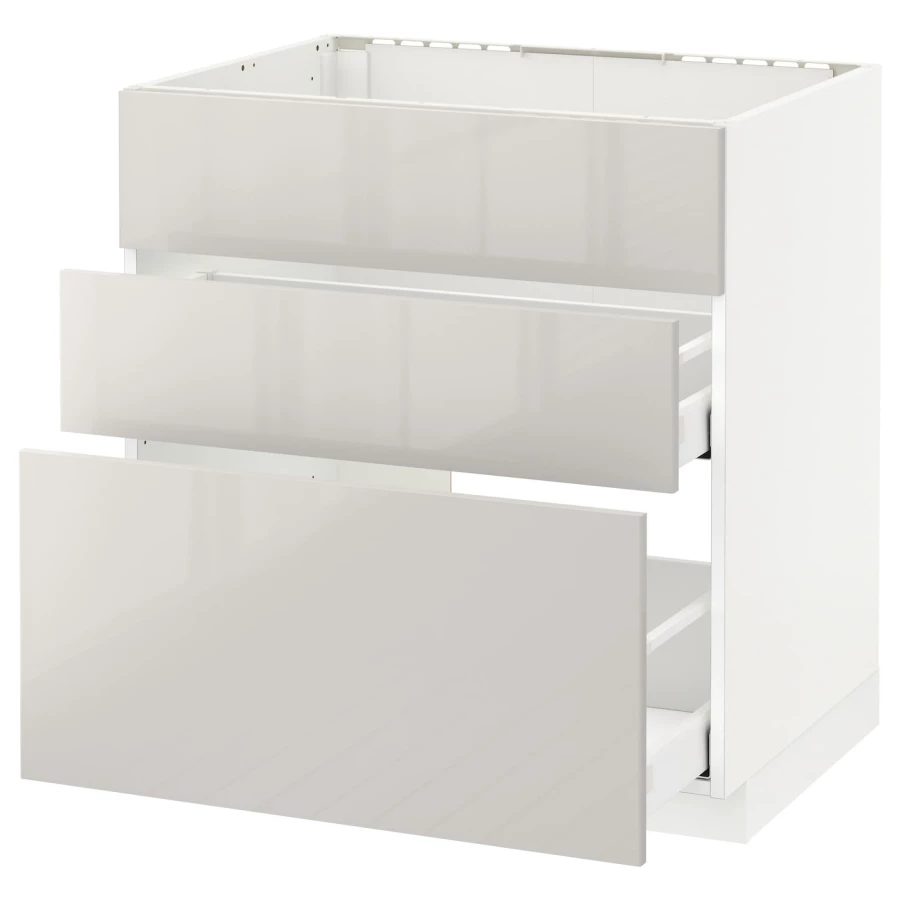 Напольный кухонный шкаф  - IKEA METOD MAXIMERA, 88x61,8x60см, белый/светло-серый, МЕТОД МАКСИМЕРА ИКЕА (изображение №1)