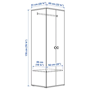 Второе фото. Шкаф детский - IKEA GODISHUS, 60x51x178 см, белый, ГОДИХУС ИКЕА