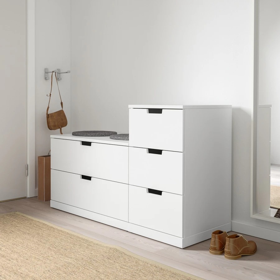 Комод - IKEA NORDLI/НОРДЛИ ИКЕА, 47х120х76 см, белый (изображение №3)