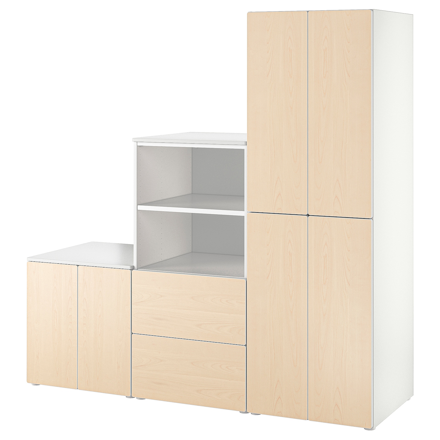 Книжный шкаф - SMÅSTAD / PLATSA /SMАSTAD /  СМОСТАД/ ПЛАТСА  ИКЕА,  181х180 см, белый/под беленый дуб