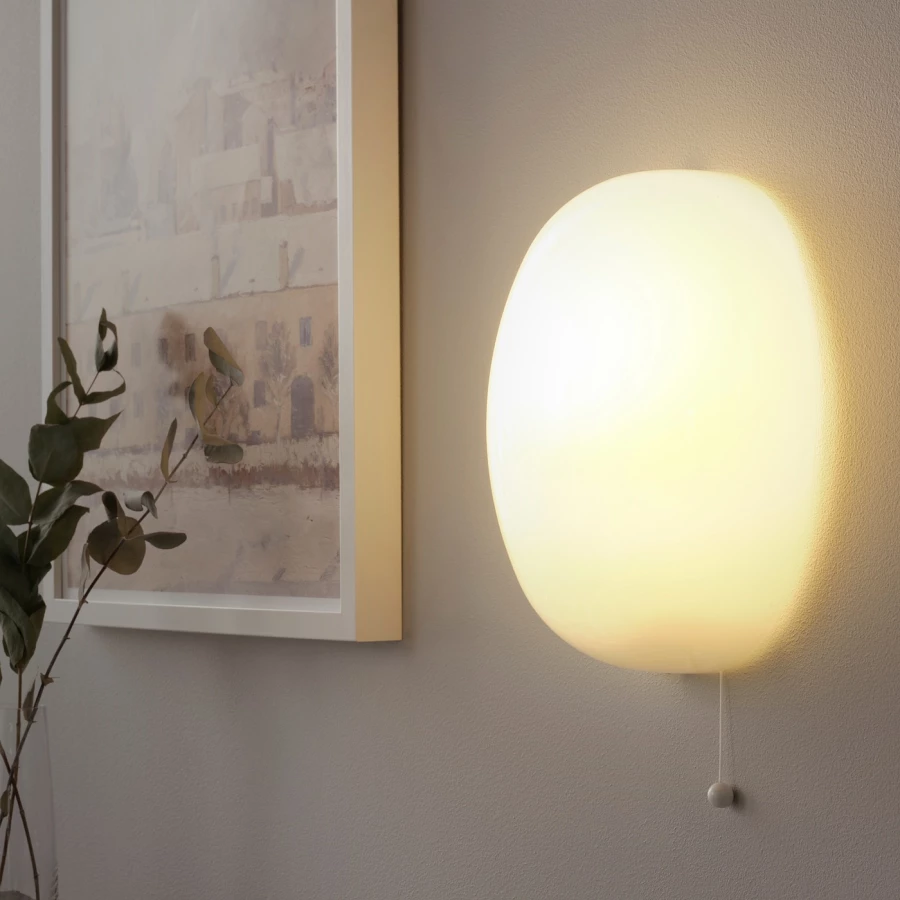 Настенный светильник - KALLBLIXT IKEA/ КАЛЛБЛИКСТ ИКЕА, 27х21,5 см, белый (изображение №2)