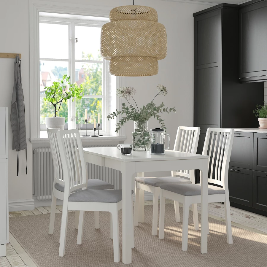 Стол и 4 стула - EKEDALEN / EKEDALEN IKEA/ ЭКЕДАЛЕН ИКЕА, 180/120 см, белый (изображение №3)