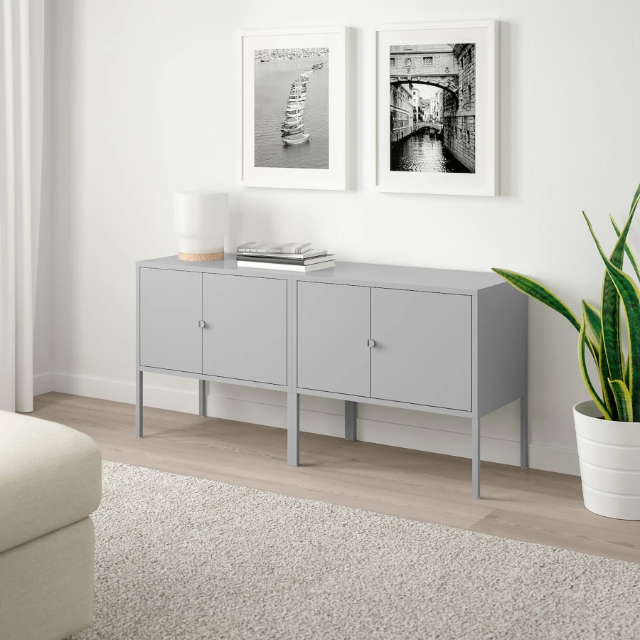 Шкаф - LIXHULT IKEA/ ЛИКСГУЛЬТ ИКЕА,  120х57 см, серый (изображение №2)