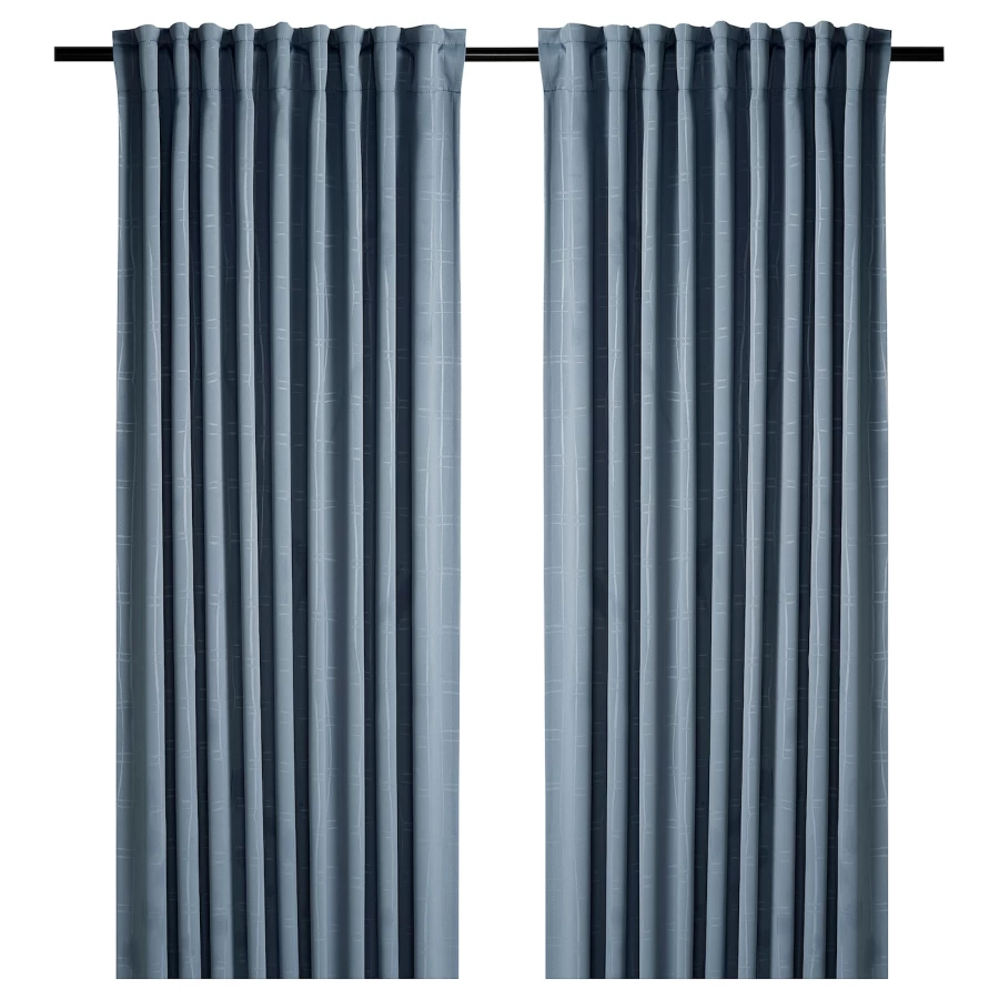Затемняющая штора, 2 шт. - IKEA PRAKTTIDLÖSA/PRAKTTIDLOSA, 300х145 см, синий, ПРАКТТИДЛОСА ИКЕА (изображение №1)