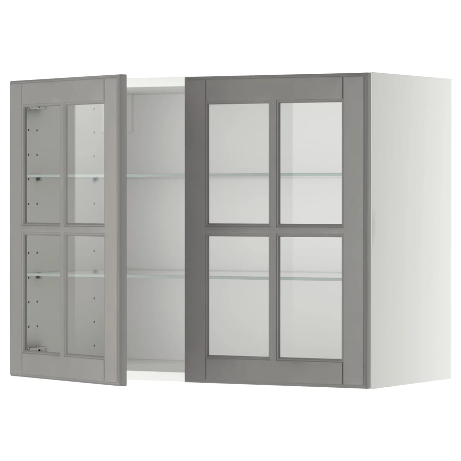 Шкаф  - METOD IKEA/ МЕТОД ИКЕА, 80х60 см, белый/серый (изображение №1)