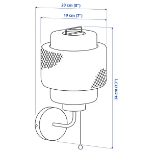 Второе фото. Настенный светильник - SINNERLIG IKEA/ СИННЕРЛИГ ИКЕА, 34х19 см, бежевый