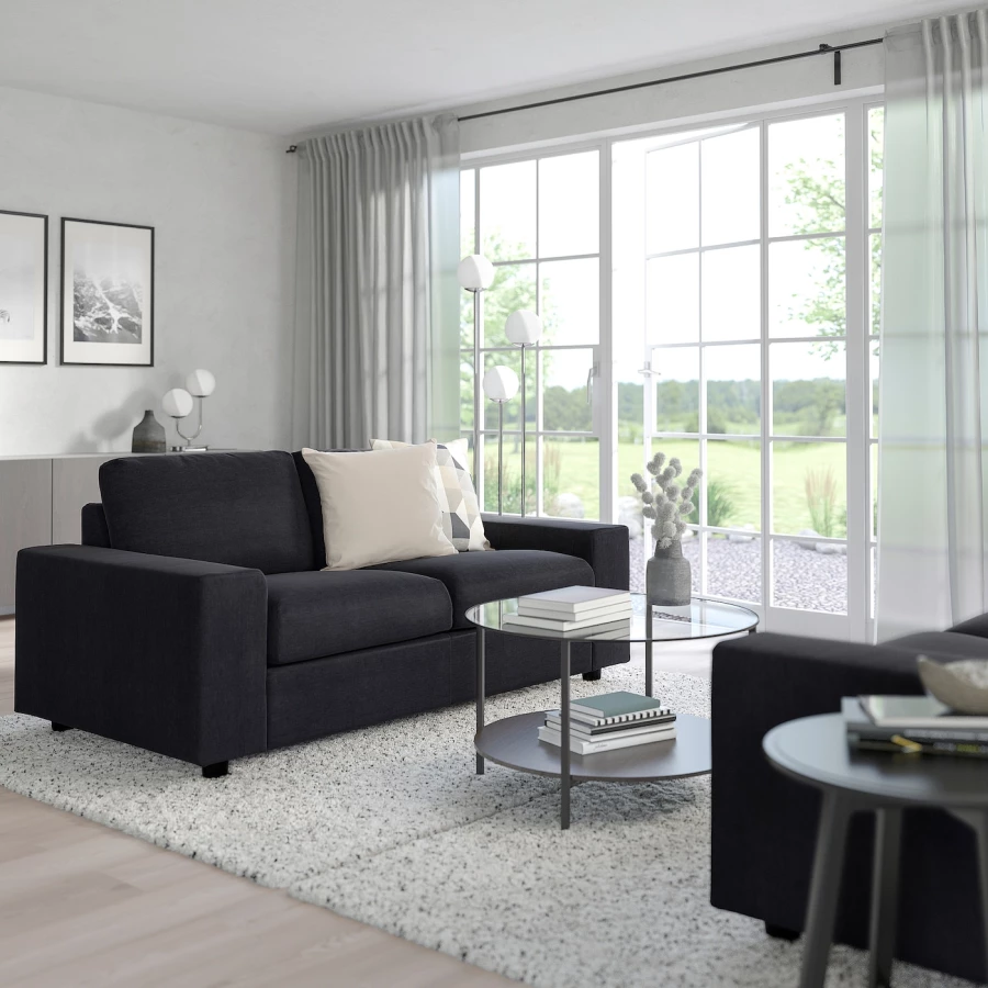 2-местный диван - IKEA VIMLE, 98x204см, черный, ВИМЛЕ ИКЕА (изображение №3)