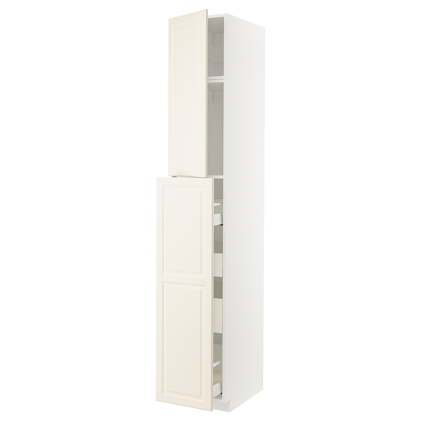 Высокий шкаф - IKEA METOD/MAXIMERA/МЕТОД/МАКСИМЕРА ИКЕА, 240х60х40 см, белый/кремовый