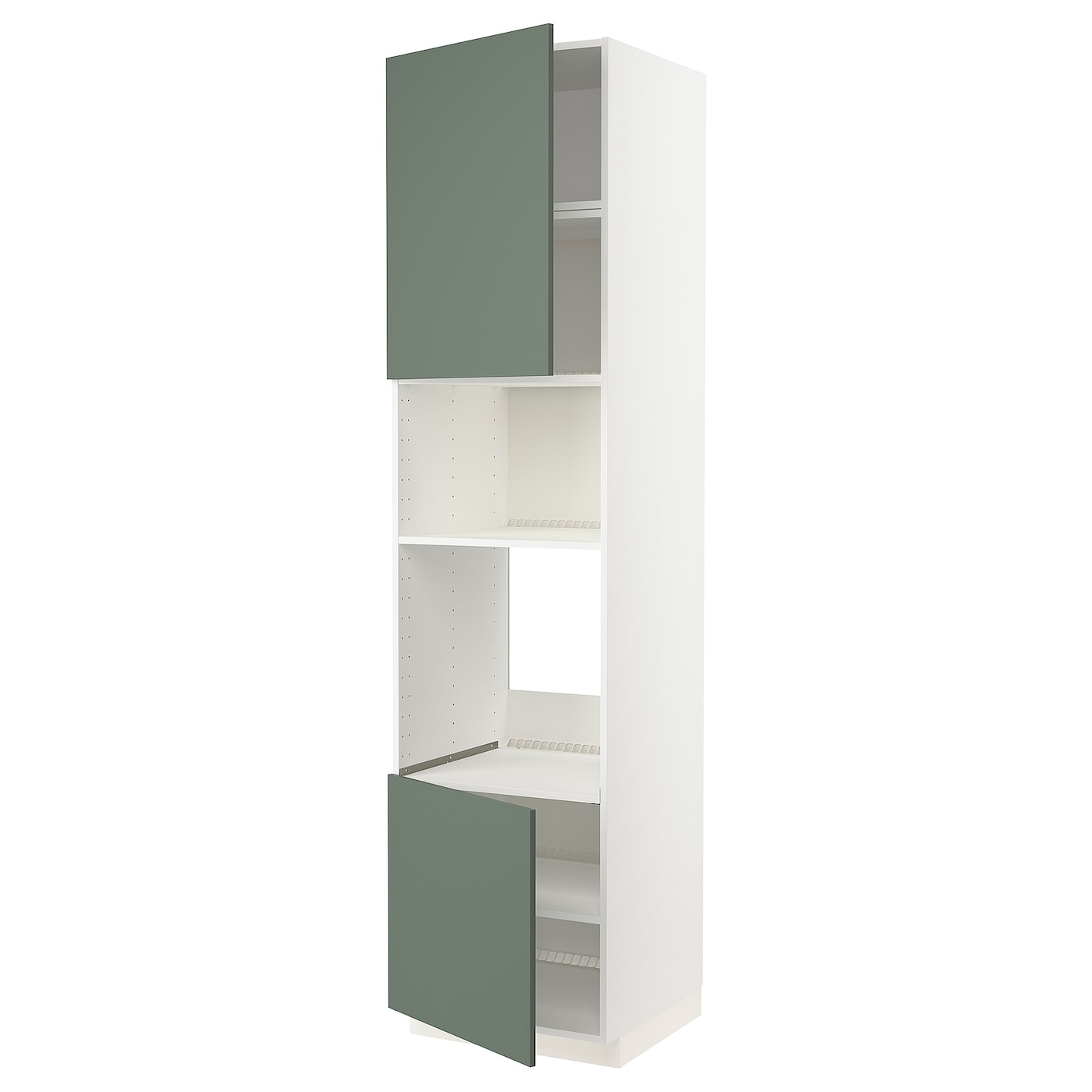 Высокий кухонный шкаф - IKEA METOD/МЕТОД ИКЕА, 240х60х60 см, белый/темно-зеленый