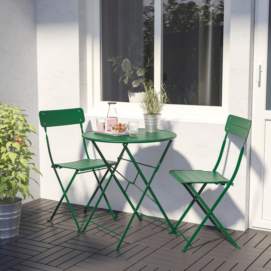 Складной комплект стула и стола - SUNDSÖ IKEA/ СУНДСЕ ИКЕА, 96х65х4 см, зеленый (изображение №2)