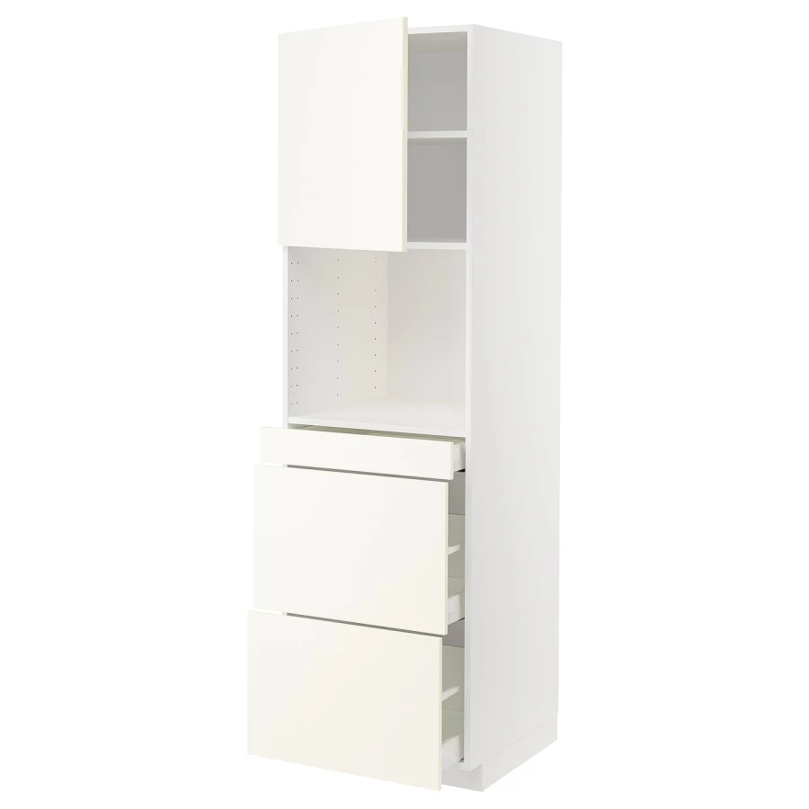 Высокий шкаф с ящиками - IKEA METOD/MAXIMERA/МЕТОД/МАКСИМЕРА ИКЕА, 200х60х60 см, белый (изображение №1)