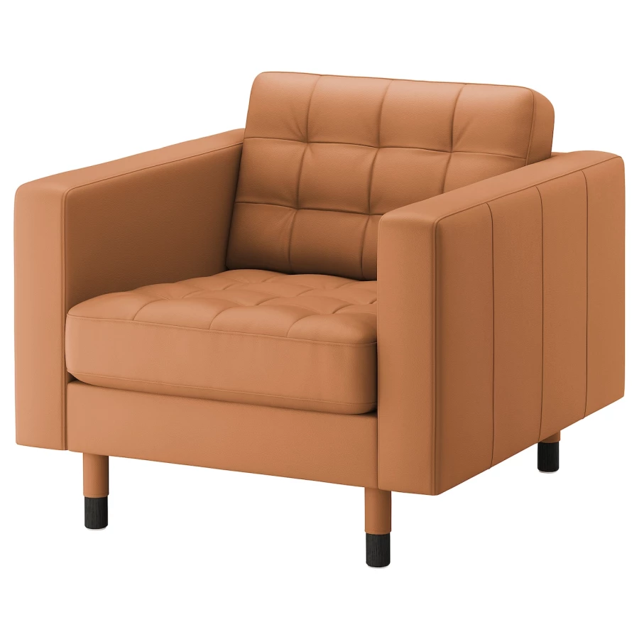 Кресло - IKEA LANDSKRONA, 89х89х78 см, оранжевый, ЛАНДСКРУНА ИКЕА (изображение №1)