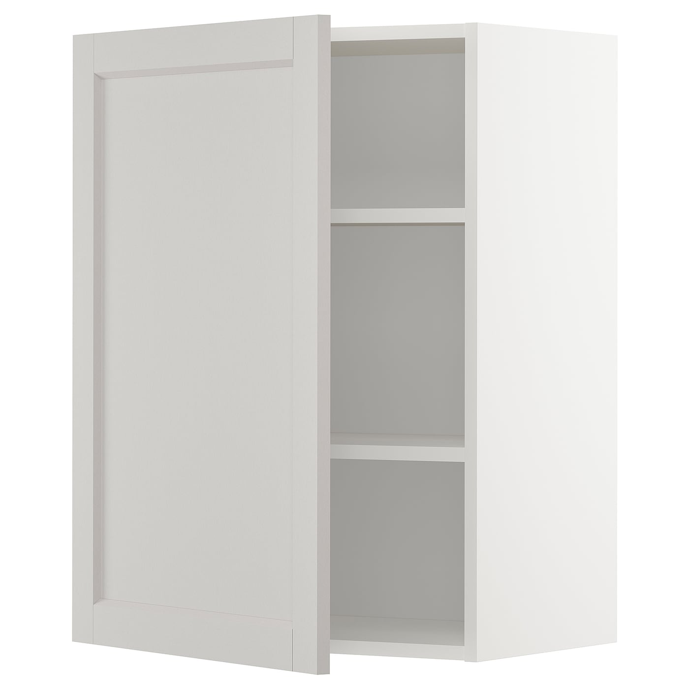 Навесной шкаф с полкой - METOD IKEA/ МЕТОД ИКЕА, 80х60 см,белый/светло-серый