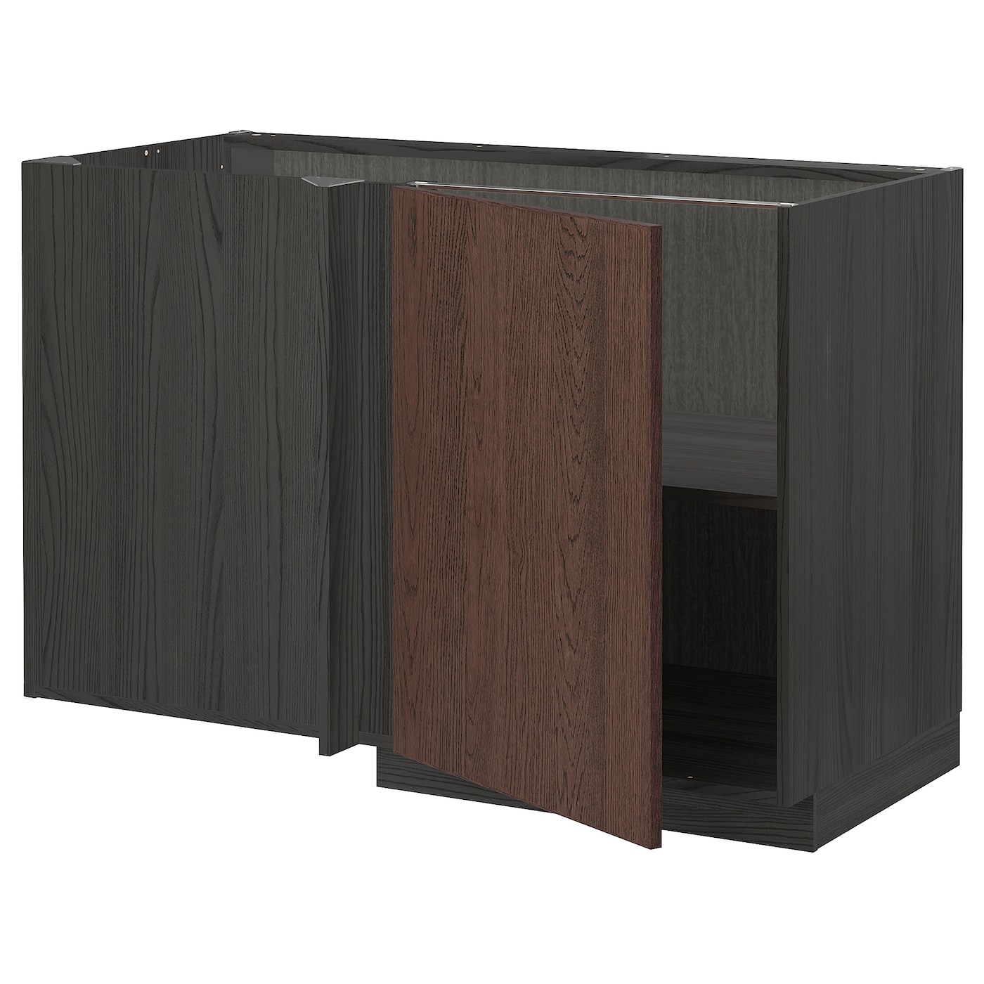 Напольный шкаф - IKEA METOD, 88x67,5x127,5см, черный/коричневый, МЕТОД ИКЕА