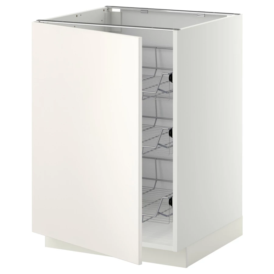 Напольный шкаф - METOD IKEA/ МЕТОД ИКЕА,  88х60 см, белый (изображение №1)
