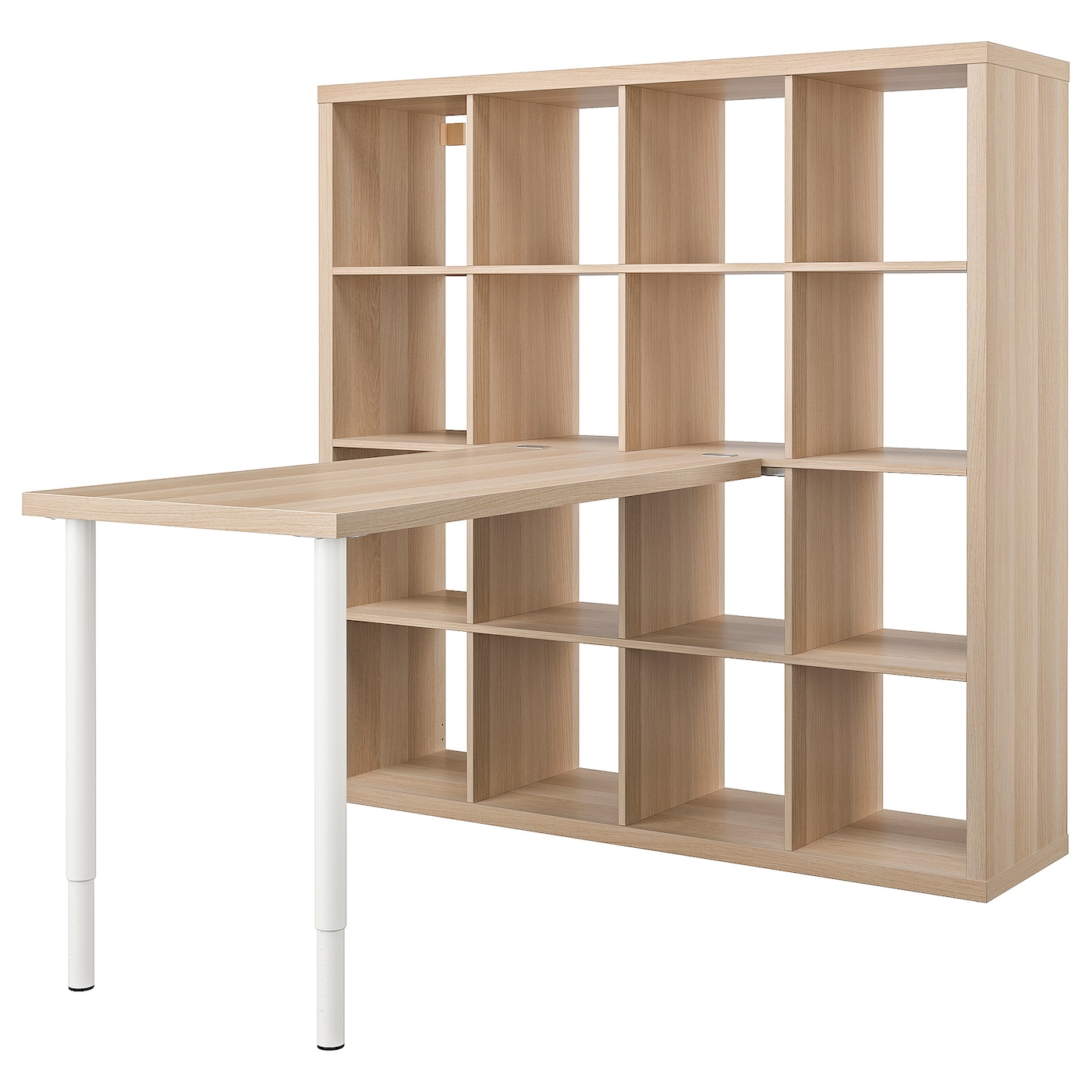 Письменный стол и стеллаж - IKEA KALLAX/LAGKAPTEN, 120х60 см, 147х39х147 см, под беленый дуб/белый, КАЛЛАКС/ЛАГКАПТЕН ИКЕА