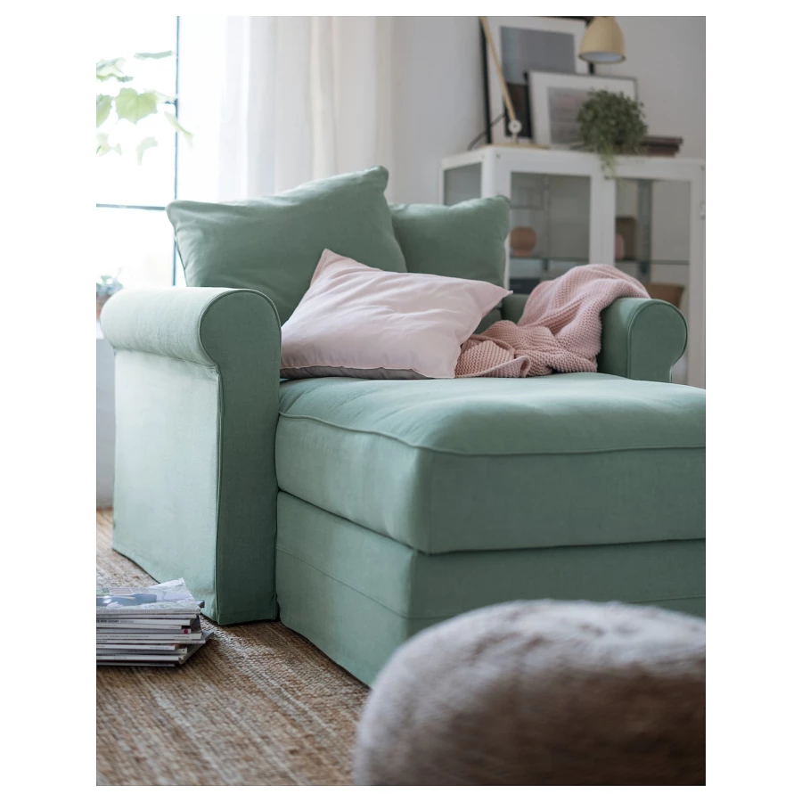 Кресло - кровать - GRÖNLID / GRОNLID IKEA/ ГРЕНЛИД ИКЕА,  117х104 см, зеленый (изображение №5)