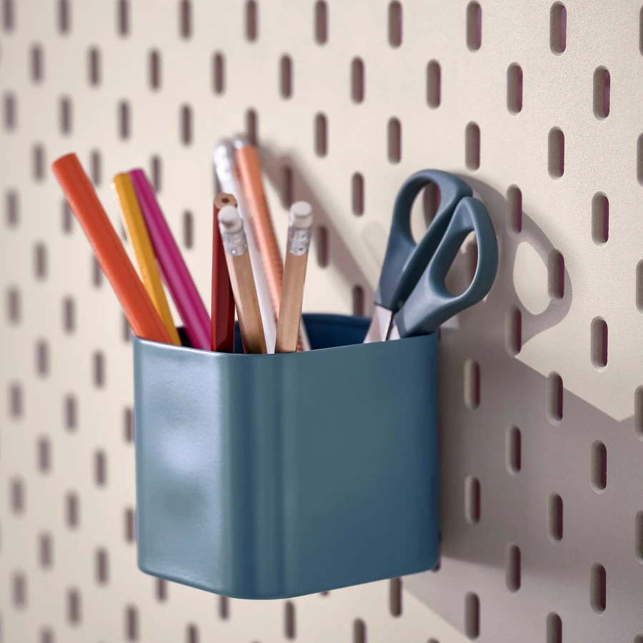 Контейнер IKEA SKÅDIS/СКОДИС ИКЕА, 7,5х9х8 см, синий (изображение №2)