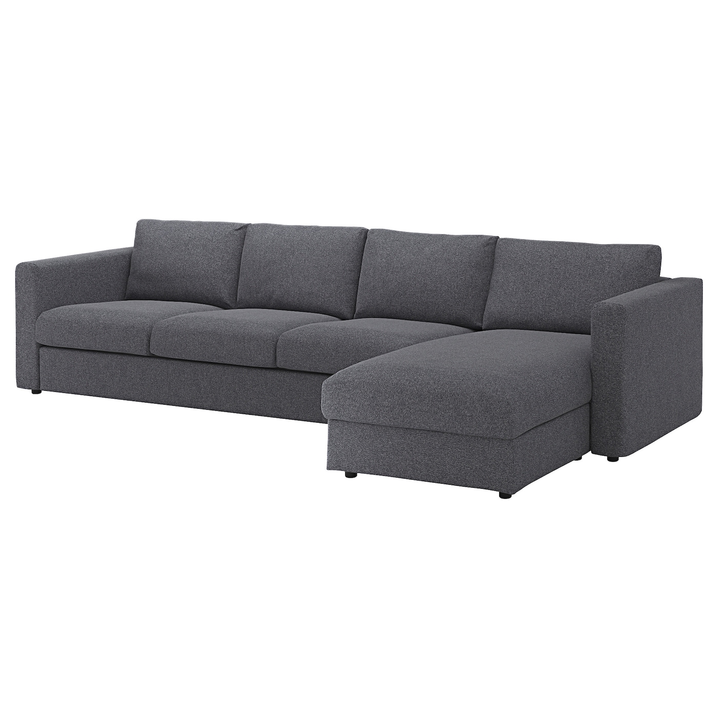 Чехол на угловой диван с шезлонгом - IKEA VIMLE/ВИМЛЕ ИКЕА, серый