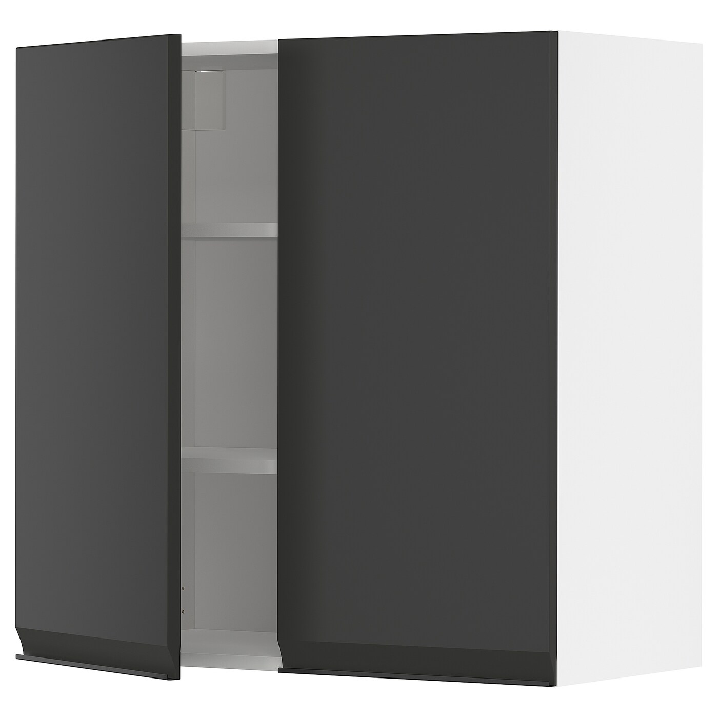 Навесной шкаф с полкой - METOD IKEA/ МЕТОД ИКЕА, 80х80 см, белый/черный