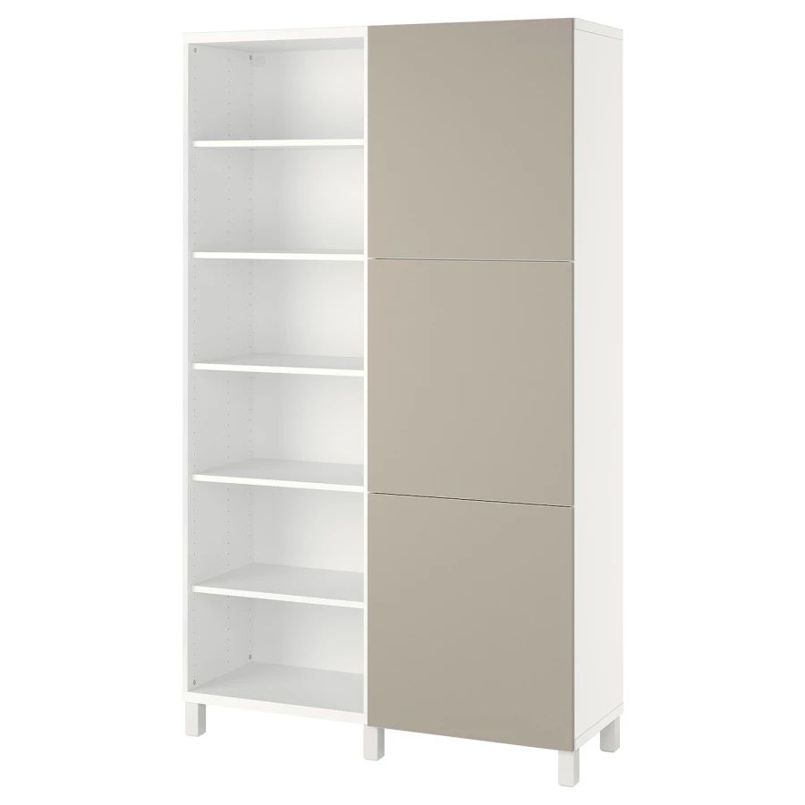 Книжный шкаф с дверцей - IKEA BESTÅ/BESTA, 120x42x202 см, белый, БЕСТА/БЕСТО ИКЕА (изображение №1)