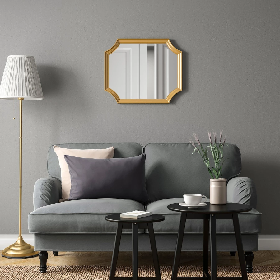Зеркало - SVANSELE IKEA/ СВАНСЕЛЕ  ИКЕА, 53х63 см,  бежевый (изображение №5)