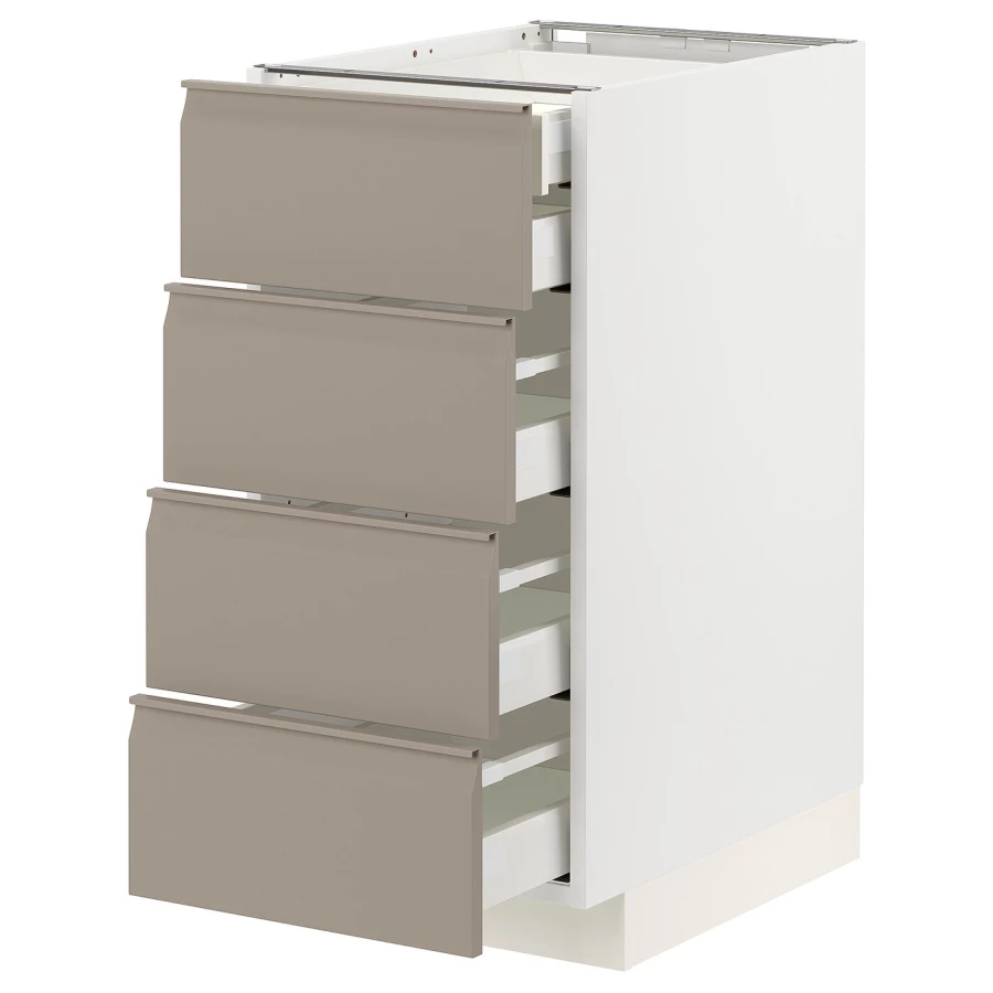 Напольный шкаф  - IKEA METOD MAXIMERA, 88x61,6x40см, белый/светло-серый, МЕТОД МАКСИМЕРА ИКЕА (изображение №1)