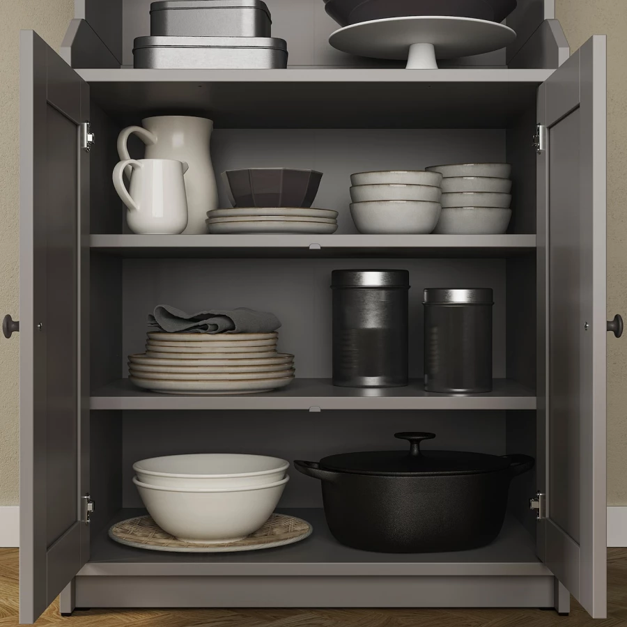 Комбинация для хранения - HAUGA IKEA/ ХАУГА  ИКЕА,279x46x199 см. серый (изображение №4)