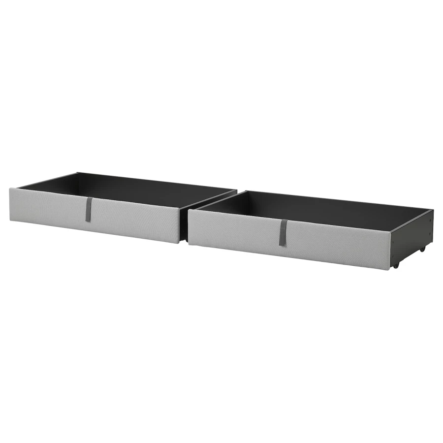 Ящик для каркаса кровати - IKEA GLADSTAD/ГЛАДСТАД ИКЕА, 19х60х100см, черный/серый (изображение №1)
