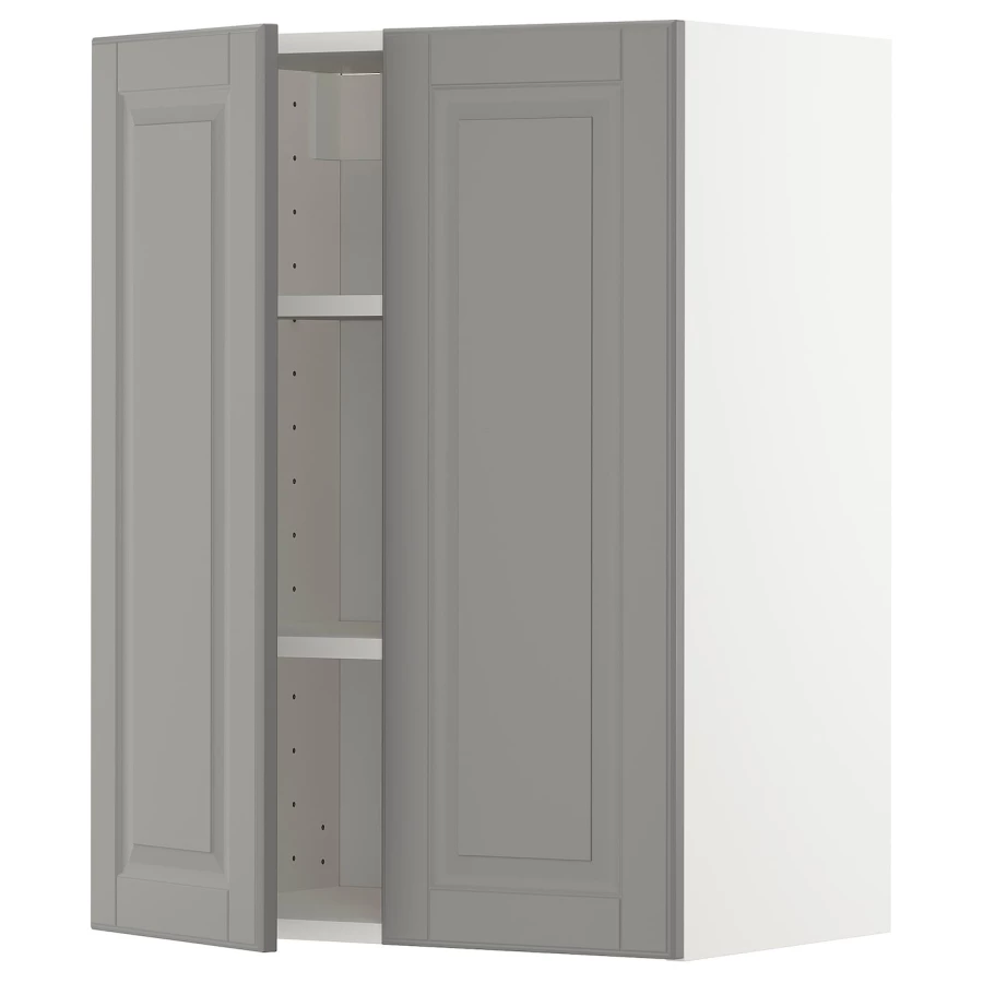 Навесной шкаф с полкой - METOD IKEA/ МЕТОД ИКЕА, 80х60 см,  серый/белый (изображение №1)