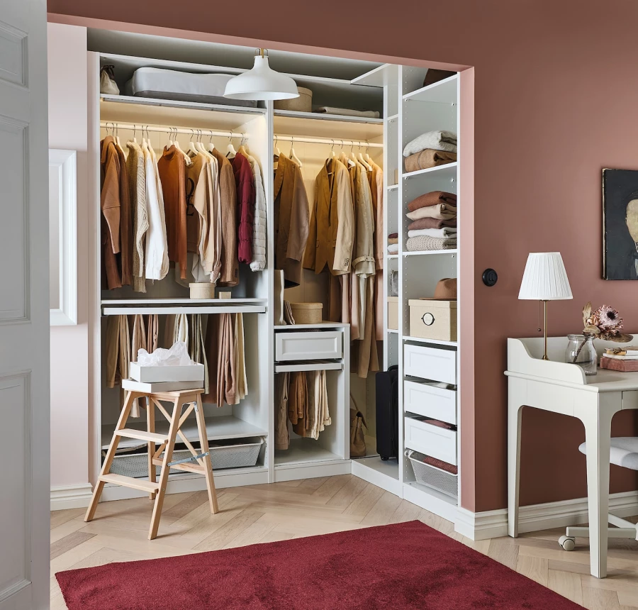 Угловой шкаф - PAX IKEA/ПАКС ИКЕА, 210/160х236 см, белый (изображение №2)