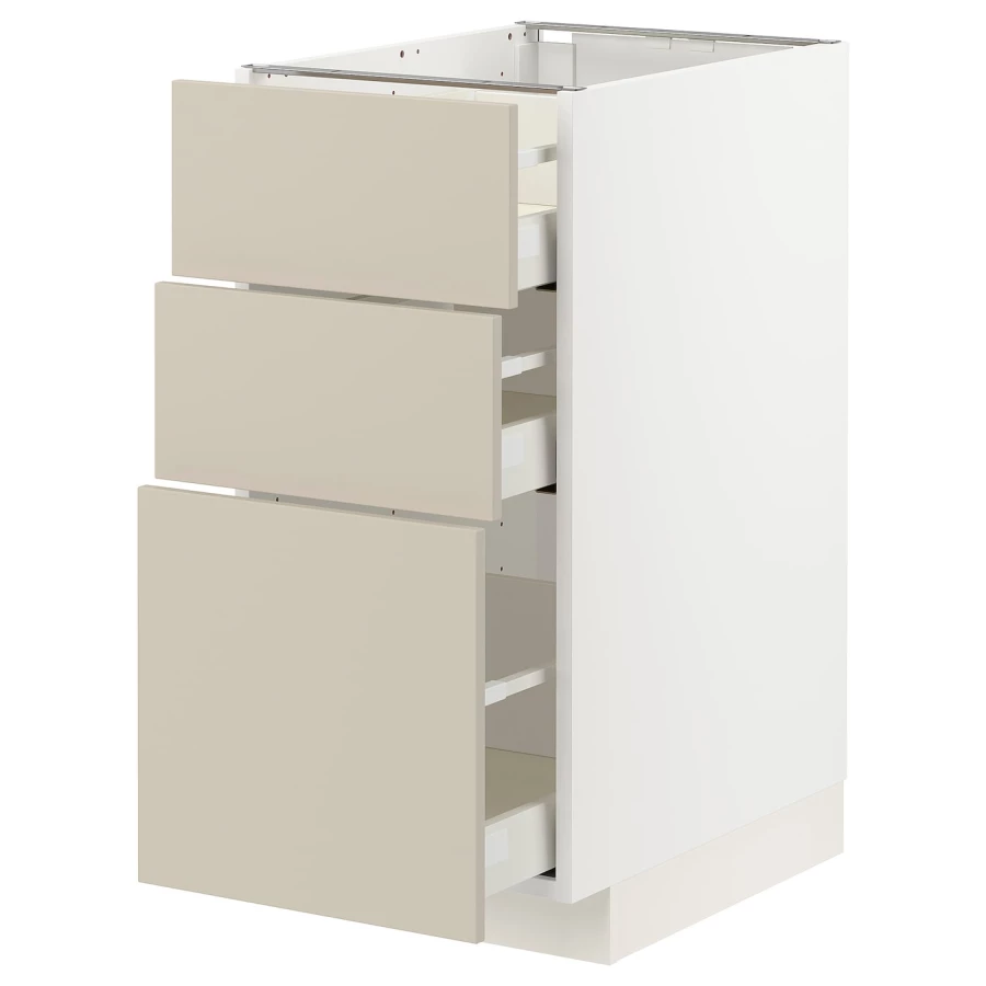 Напольный кухонный шкаф - IKEA METOD MAXIMERA, 88x62x40см, белый/бежевый, МЕТОД МАКСИМЕРА ИКЕА (изображение №1)