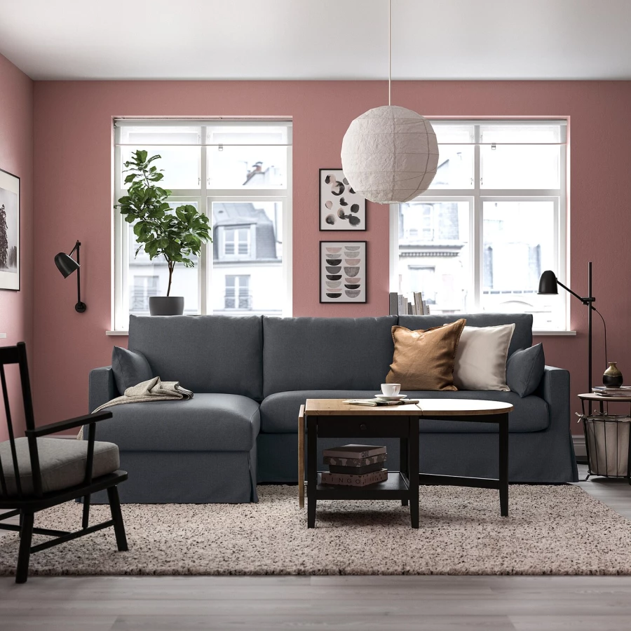 3-местный диван - IKEA HYLTARP, 93x262см, серый, ХИЛТАРП ИКЕА (изображение №2)