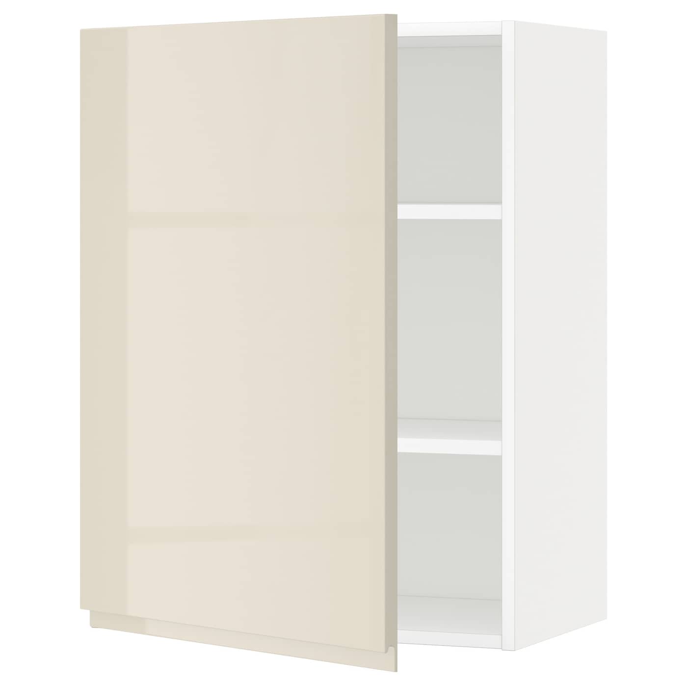 Навесной шкаф с полкой - METOD IKEA/ МЕТОД ИКЕА, 80х60 см, белый/бежевый