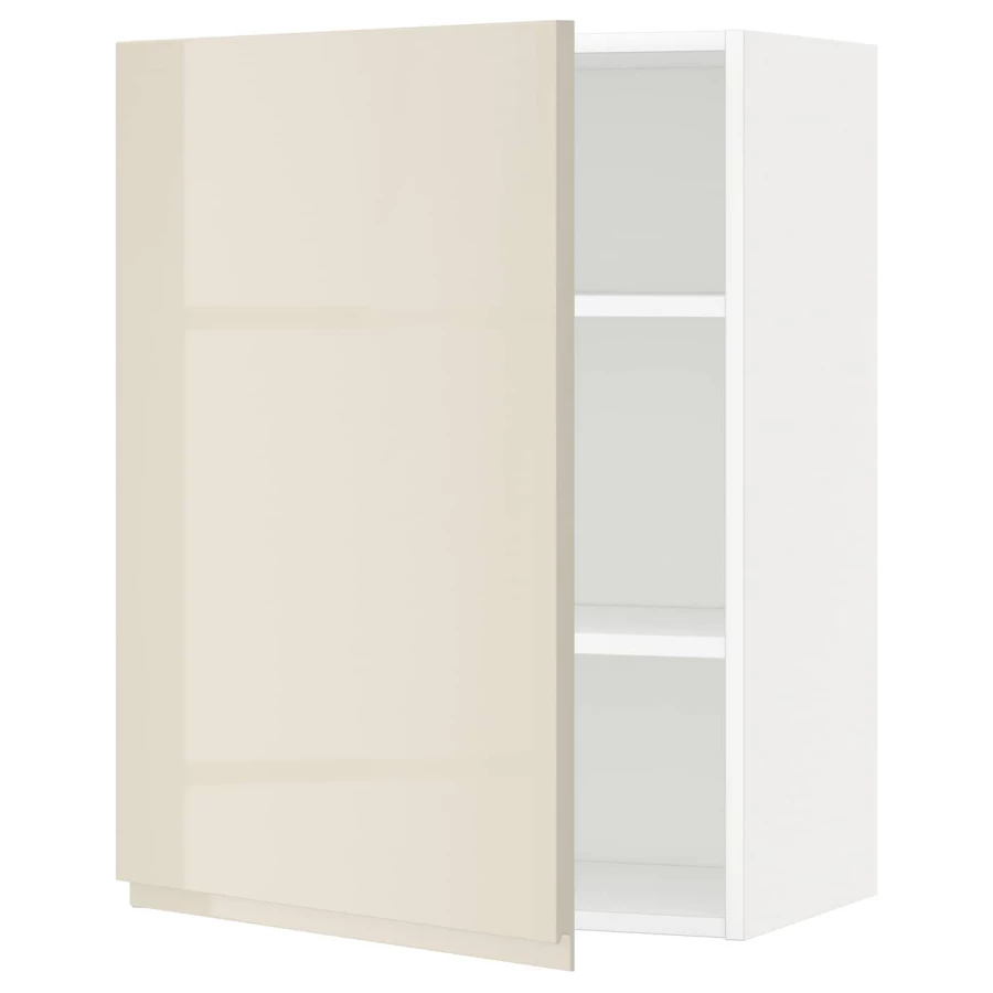 Навесной шкаф с полкой - METOD IKEA/ МЕТОД ИКЕА, 80х60 см, белый/бежевый (изображение №1)