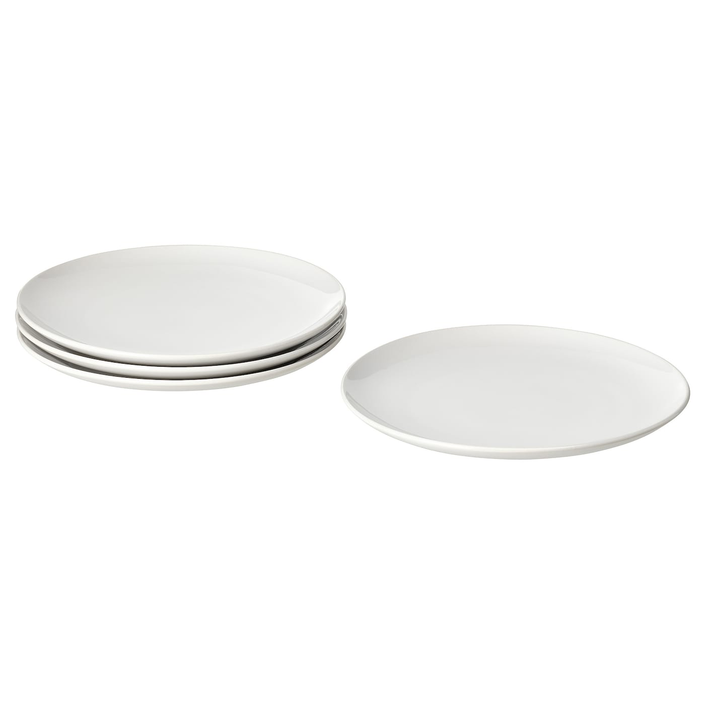 Набор тарелок, 4 шт. - IKEA GODMIDDAG, 26 см, белый, ГОДМИДДАГ ИКЕА