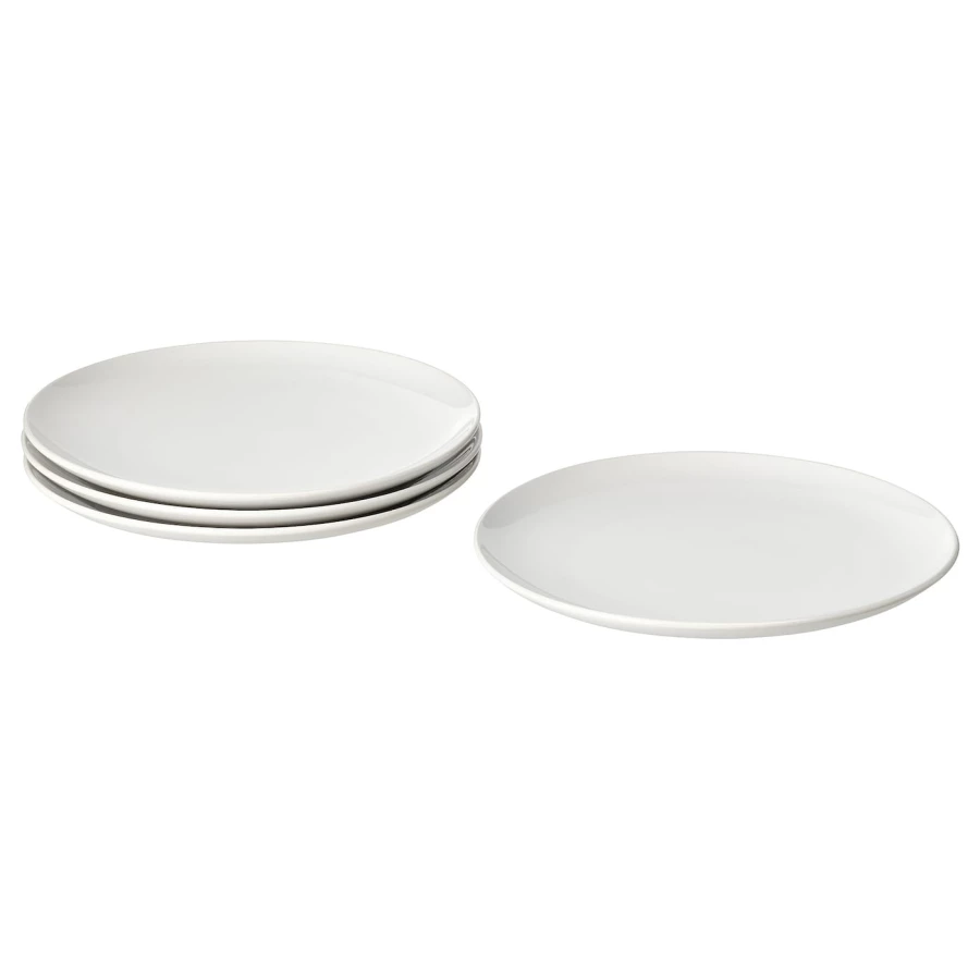 Набор тарелок, 4 шт. - IKEA GODMIDDAG, 26 см, белый, ГОДМИДДАГ ИКЕА (изображение №1)