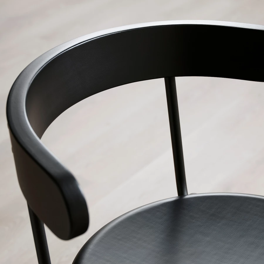 Деревянный стул - YNGVAR IKEA/ ИНГВАР ИКЕА, 71х53х51 см, черный (изображение №9)