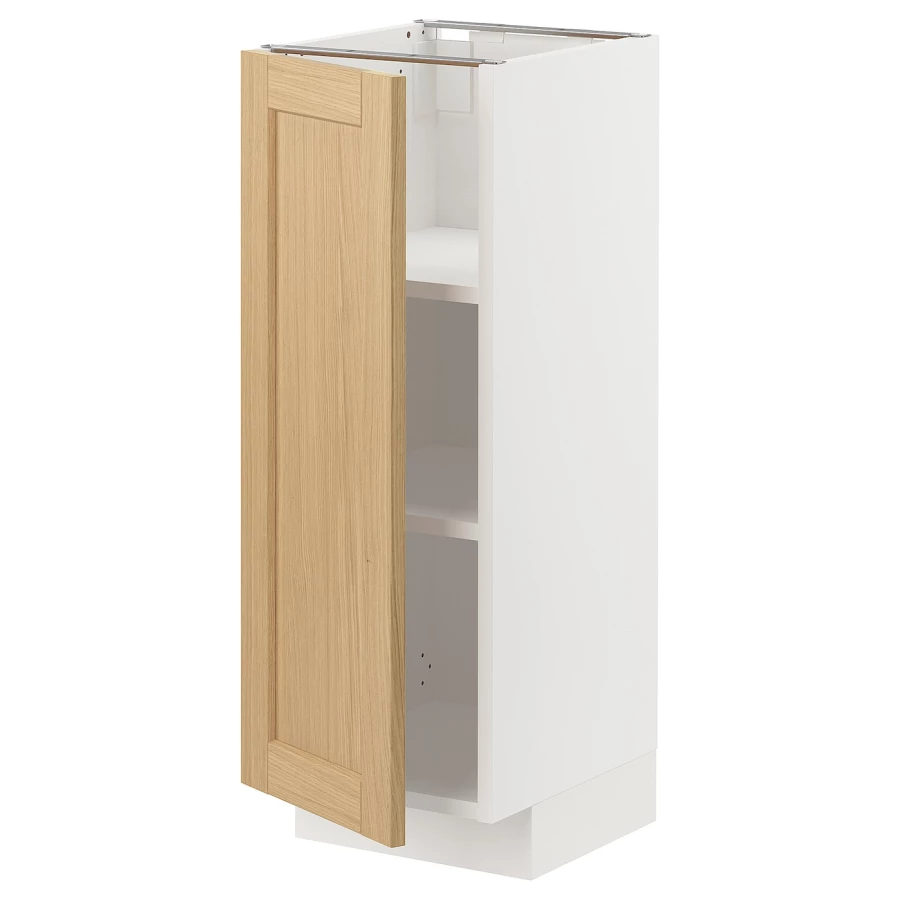 Напольный шкаф - METOD IKEA/ МЕТОД ИКЕА,  30х37 см, белый/под беленый дуб (изображение №1)