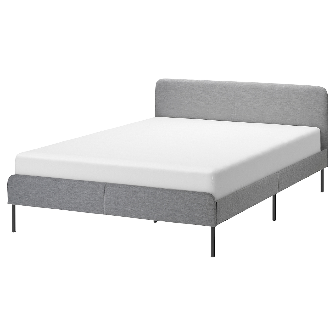 Двуспальная кровать - IKEA SLATTUM, 200х140 см, светло-серый, СЛАТТУМ ИКЕА