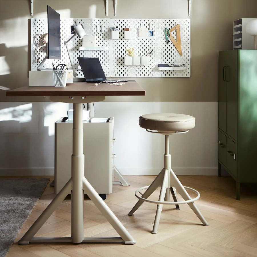 Письменный стол - IKEA IDÅSEN/IDASEN, 160х80х63-127 см, коричневый/бежевый, ИДОСЕН ИКЕА (изображение №4)