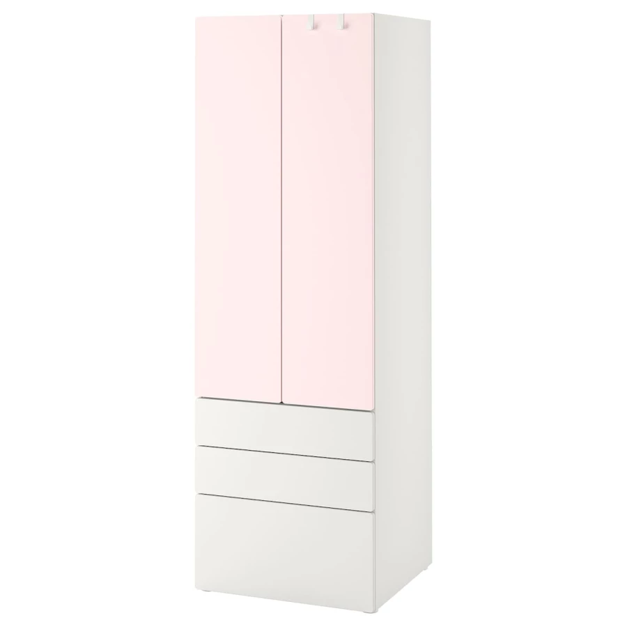 Шкаф - PLATSA/ SMÅSTAD / SMАSTAD  IKEA/ ПЛАТСА/СМОСТАД  ИКЕА, 60x57x181 см, белый/розовый (изображение №1)
