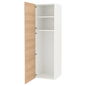 Высокая тумба для ванной - ENHET IKEA/ЭНХЕТ ИКЕА, 60x62x210 см, белый/бежевый